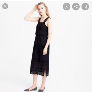 J.Crew Black Eyelet Sleeveless Midi Sundress 8